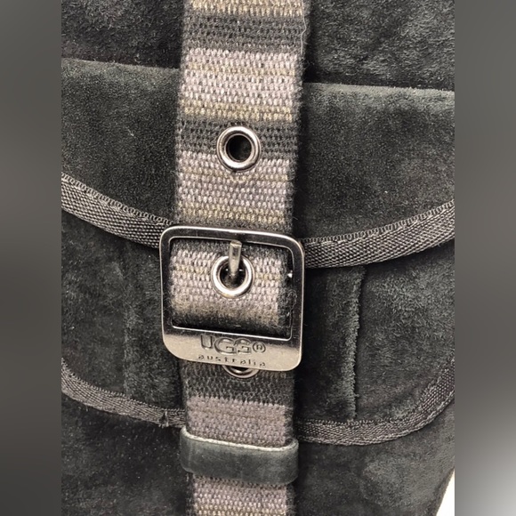 UGG Australia 1895 Retro Cargo Fur Lined Black Suede Winter Boots - Picture 8 of 12